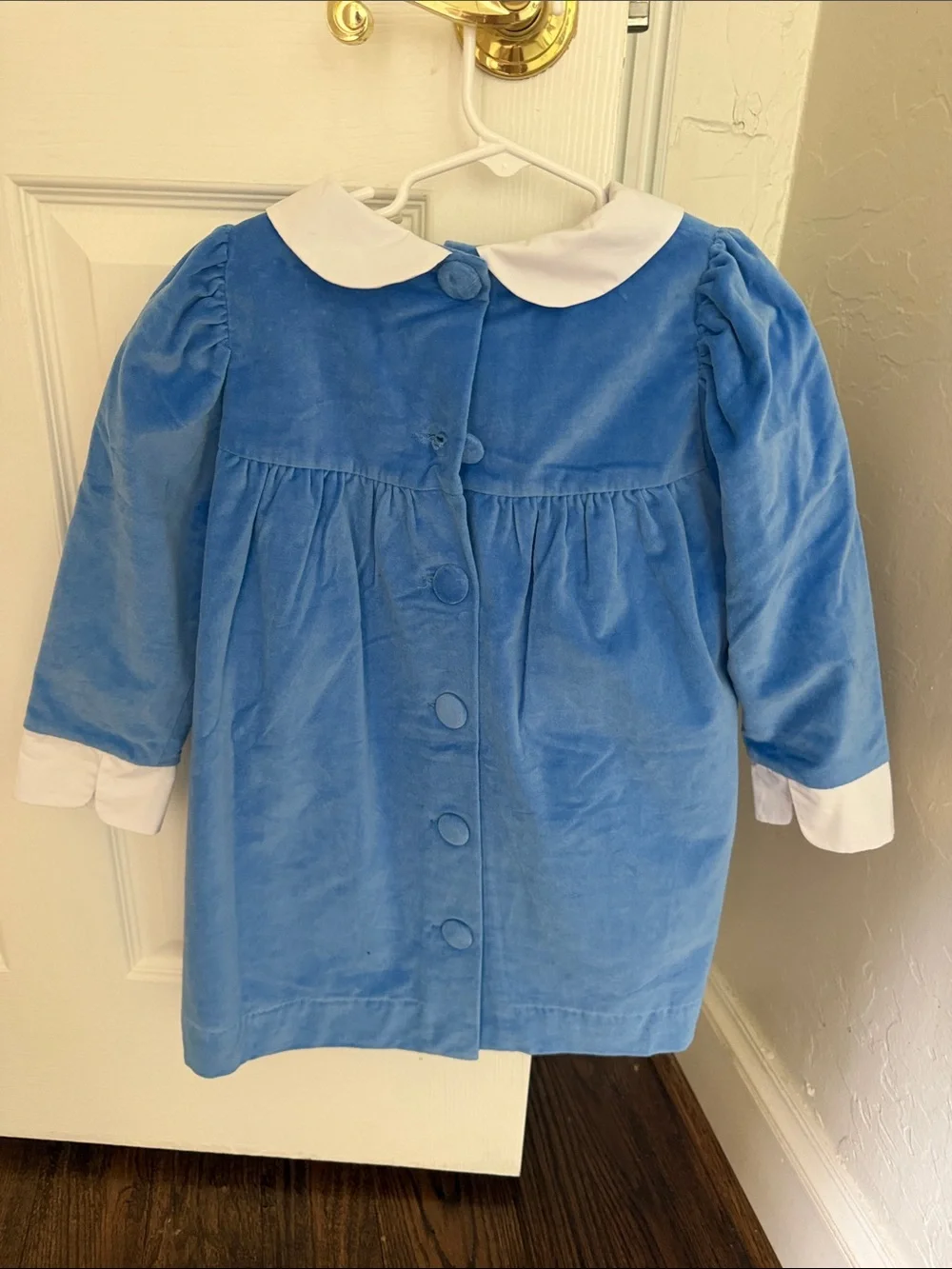 The Beaufort Bonnet Company Blue Velvet Girls dress